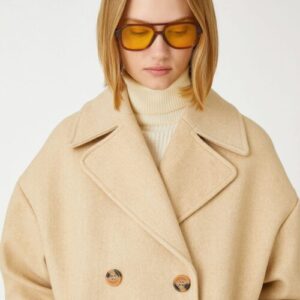 Midi Length Cachet Coat Double Breasted Buttoned Woman