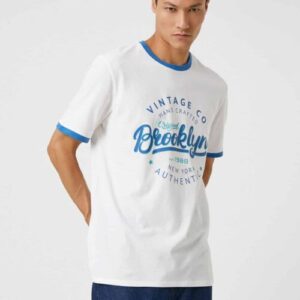 College T-Shirt Printed Crew Neck Short Sleeve