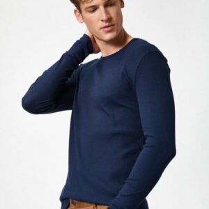 Cotton Crew Neck Long Sleeve T-Shirt