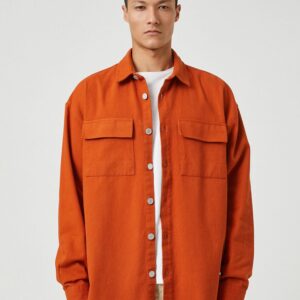 Basic Shirt Classic Collar Buttoned Pocket Detailed